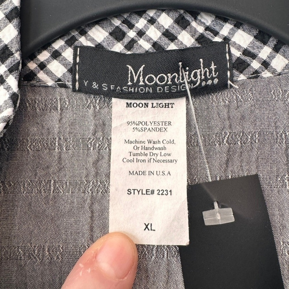 NWT Moonlight XL Patchwork Jacket Grey Gingham St… - image 3